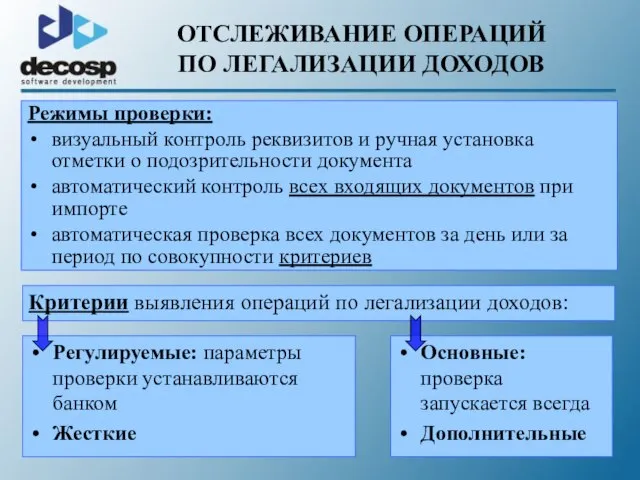 Режимы проверки: визуальный контроль реквизитов и ручная установка отметки о подозрительности документа