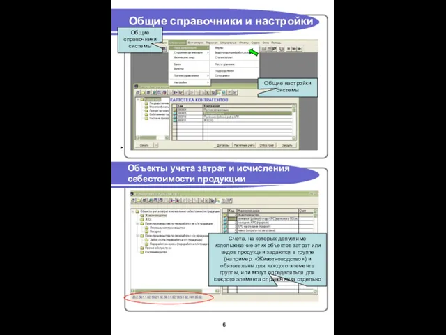 Общие справочники и настройки Объекты учета затрат и исчисления себестоимости продукции Общие