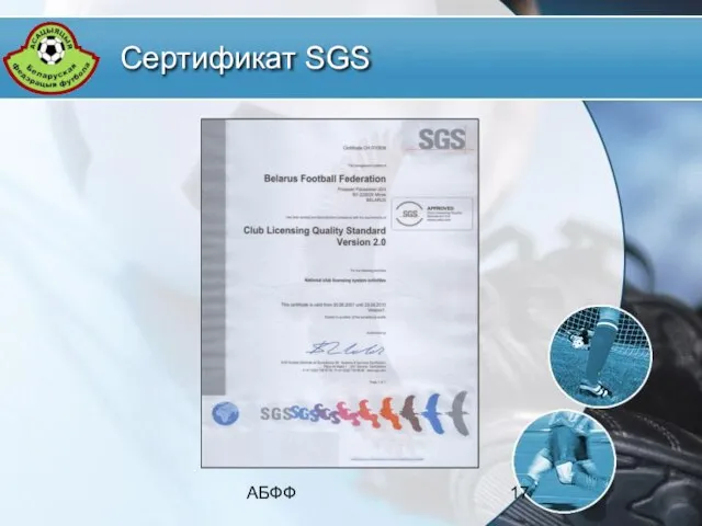 АБФФ Сертификат SGS