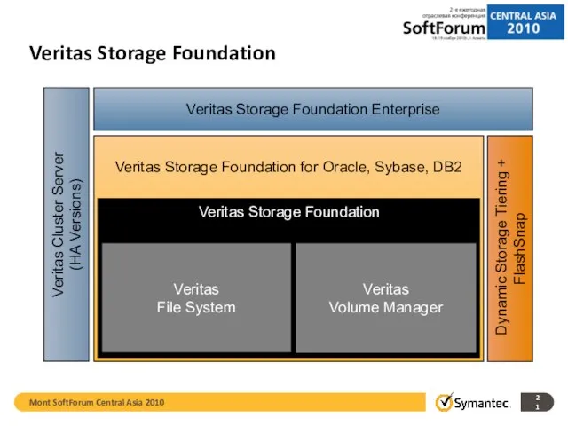Veritas Storage Foundation for Oracle, Sybase, DB2 Veritas Storage Foundation Veritas File