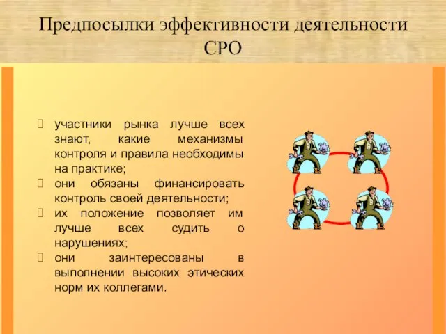 Предпосылки эффективности деятельности СРО участники рынка лучше всех знают, какие механизмы контроля