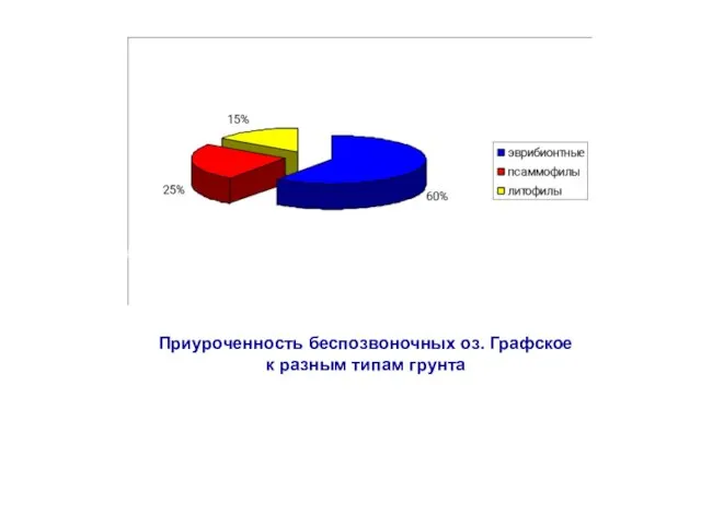 Приуроченность беспозвоночных оз. Графское к разным типам грунта Приуроченность беспозвоночных оз. Графское к разным типам грунта