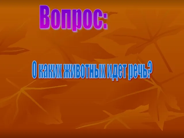 Вопрос: О каких животных идет речь?