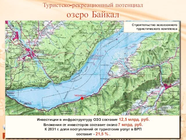 ФЕДЕРАЛЬНОЕ АГЕНТСТВО ПО УПРАВЛЕНИЮ ОСОБЫМИ ЭКОНОМИЧЕСКИМИ ЗОНАМИ Туристско-рекреационный потенциал озеро Байкал Строительство