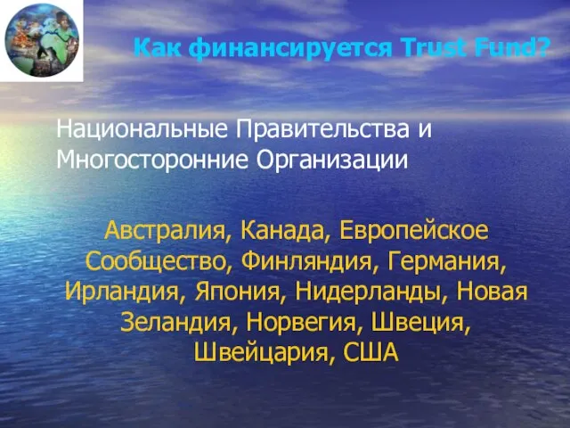 Как финансируется Trust Fund? Национальные Правительства и Многосторонние Организации Австралия, Канада, Европейское