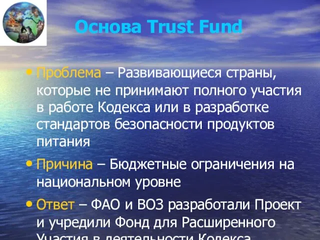 Основа Trust Fund Проблема – Развивающиеся страны, которые не принимают полного участия