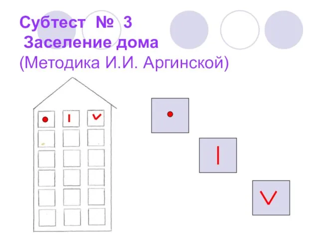 Субтест № 3 Заселение дома (Методика И.И. Аргинской)