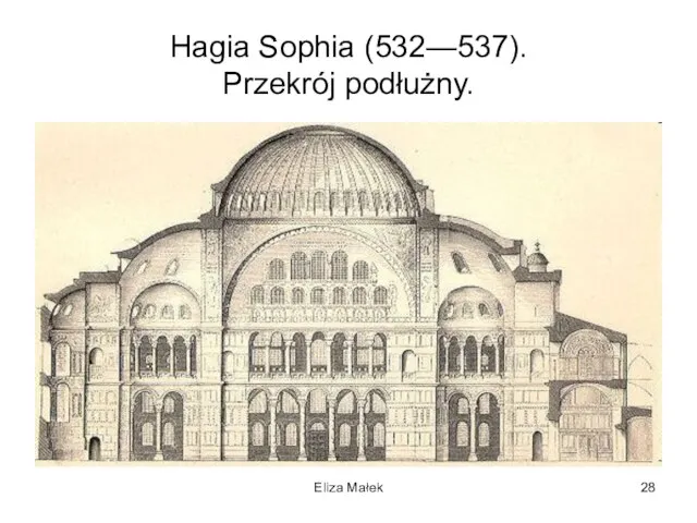 Hagia Sophia (532—537). Przekrój podłużny. Eliza Małek