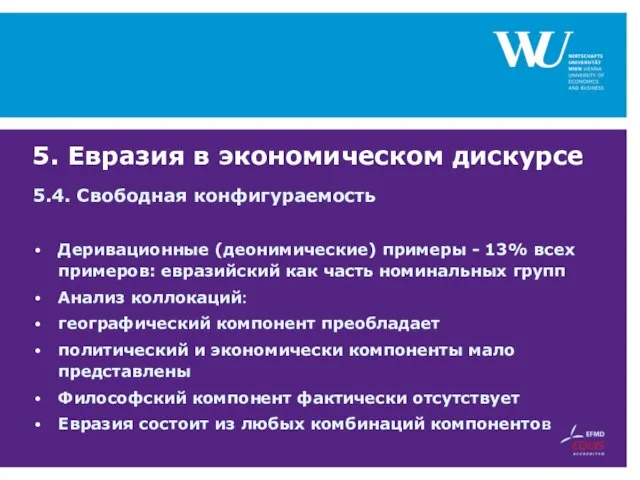 5. Евразия в экономическом дискурсе 5.4. Свободная конфигураемость Деривационные (деонимические) примеры -