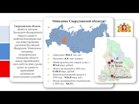 в 2009 году – 82,3%. Свердловская область является центром Уральского Федерального Округа