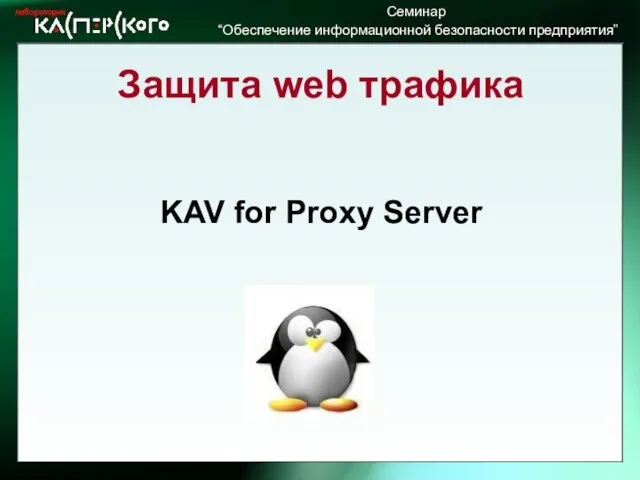 Защита web трафика KAV for Proxy Server