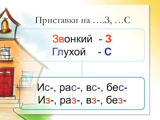 Приставки на ….З, …С