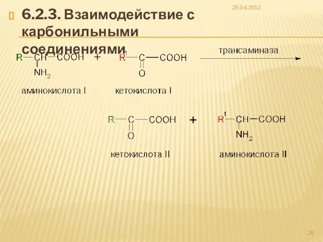 6.2.3. Взаимодействие с карбонильными соединениями 25.04.2012