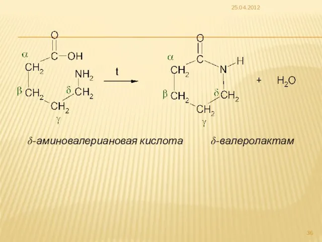 25.04.2012 δ-аминовалериановая кислота δ-валеролактам