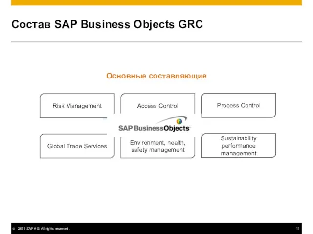 Состав SAP Business Objects GRC Risk Management Access Control Process Control Global