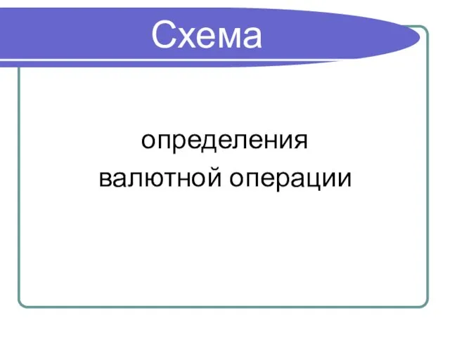 Схема определения валютной операции