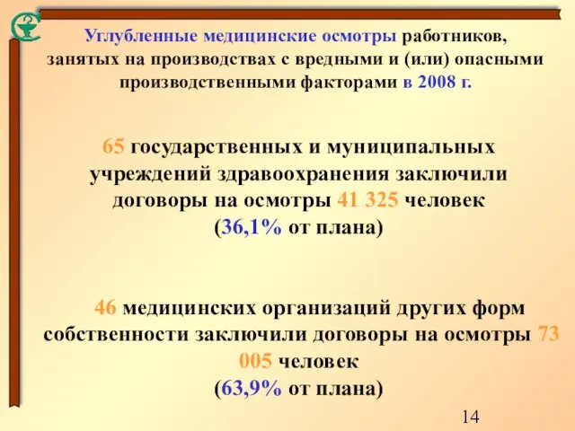 Углубленные медицинские осмотры работников, занятых на производствах с вредными и (или) опасными