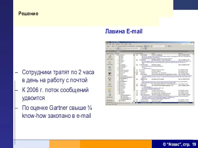 Решение Лавина E-mail Сотрудники тратят по 2 часа в день на работу