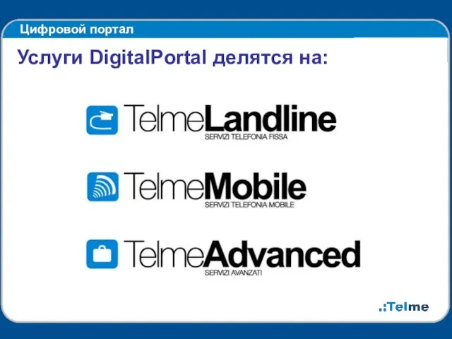 Цифровой портал Услуги DigitalPortal делятся на:
