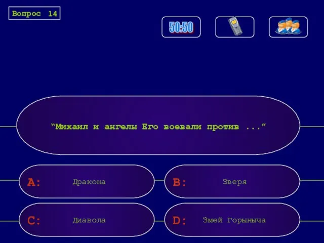 A: C: B: D: “Михаил и ангелы Его воевали против ...” Дракона