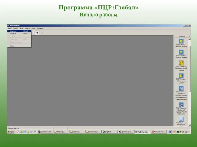 Программа «ПЦР:Глобал» Начало работы