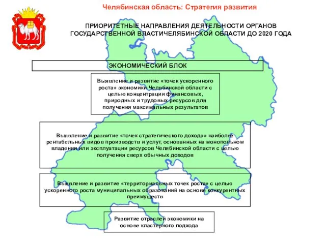 Челябинская область: Стратегия развития ПРИОРИТЕТНЫЕ НАПРАВЛЕНИЯ ДЕЯТЕЛЬНОСТИ ОРГАНОВ ГОСУДАРСТВЕННОЙ ВЛАСТИЧЕЛЯБИНСКОЙ ОБЛАСТИ ДО