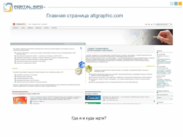 Главная страница altgraphic.com Где я и куда идти?