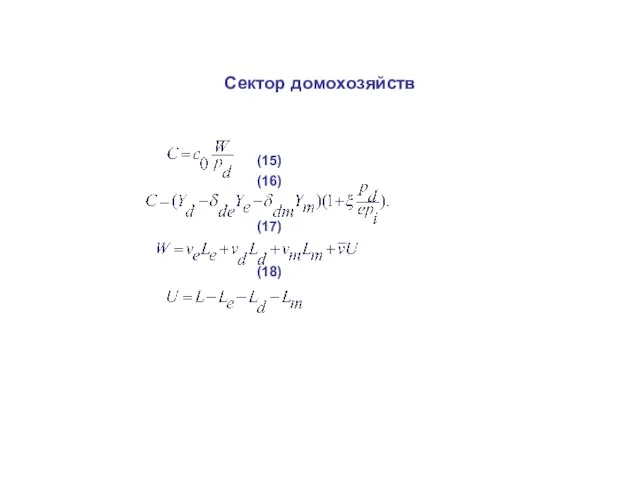 Сектор домохозяйств (15) (16) (17) (18)