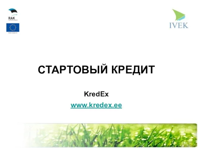 СТАРТОВЫЙ КРЕДИТ KredEx www.kredex.ee