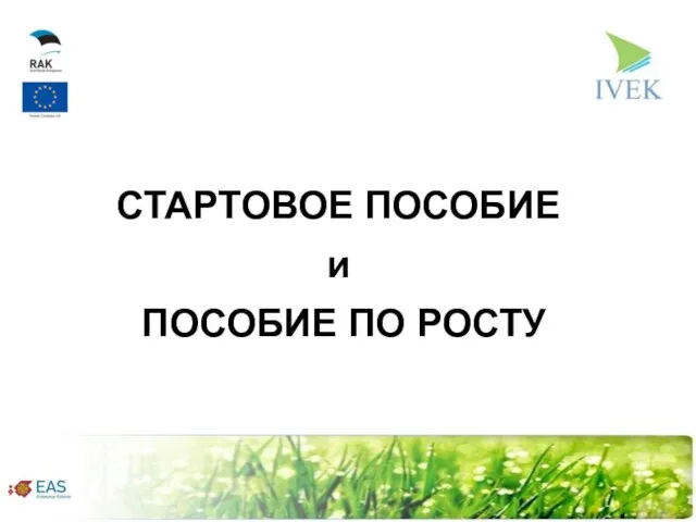 СТАРТОВОЕ ПОСОБИЕ и ПОСОБИЕ ПО РОСТУ