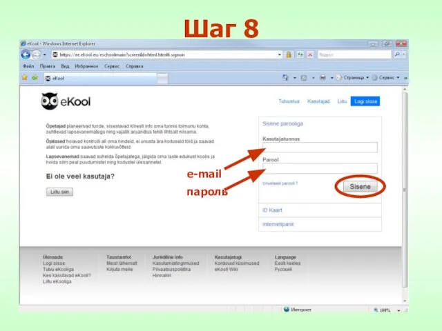 Шаг 8 пароль e-mail