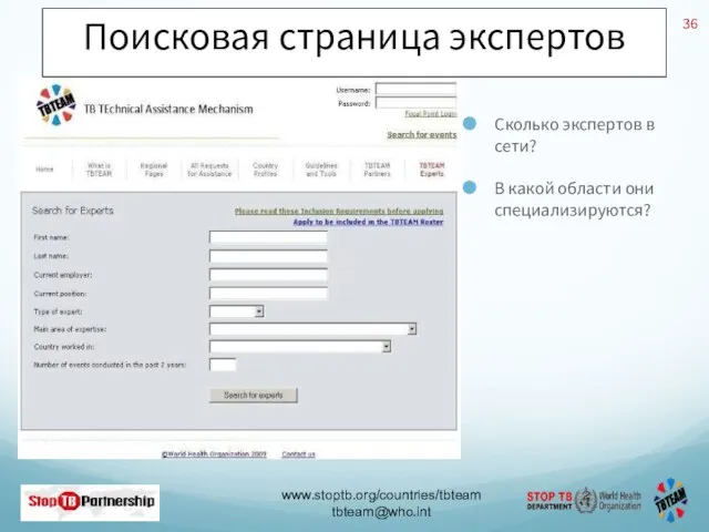 Поисковая страница экспертов Сколько экспертов в сети? В какой области они специализируются?