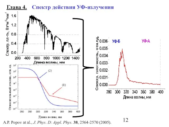 Глава 4. Спектр действия УФ-излучения A.P. Popov at al., J. Phys. D: