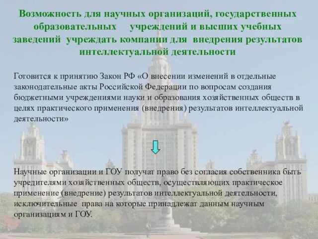 Готовится к принятию Закон РФ «О внесении изменений в отдельные законодательные акты