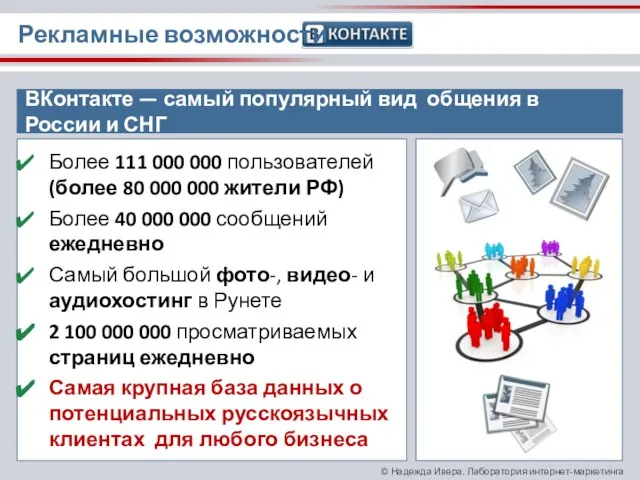 Более 111 000 000 пользователей (более 80 000 000 жители РФ) Более