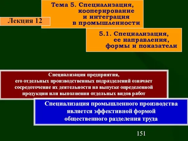 Специализация предприятия, его отдельных производственных подразделений означает сосредоточение их деятельности на выпуске