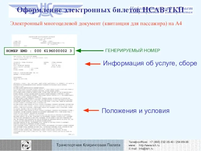 Оформление электронных билетов НСАВ-ТКП Электронный многоцелевой документ (квитанция для пассажира) на А4