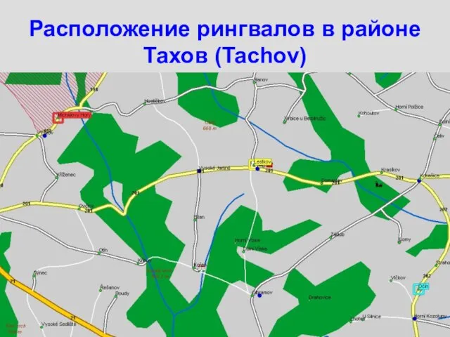 Расположение рингвалов в районе Тахов (Tachov)