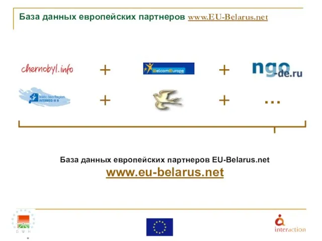 База данных европейских партнеров www.EU-Belarus.net … База данных европейских партнеров EU-Belarus.net www.eu-belarus.net