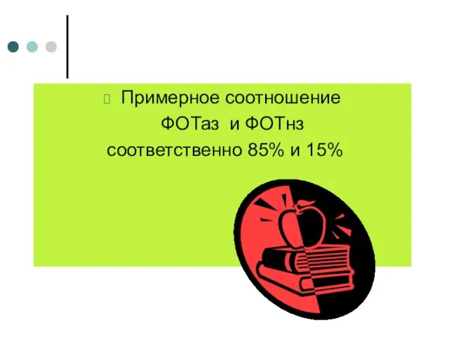 Примерное соотношение ФОТаз и ФОТнз соответственно 85% и 15%