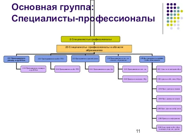 Основная группа: Специалисты-профессионалы