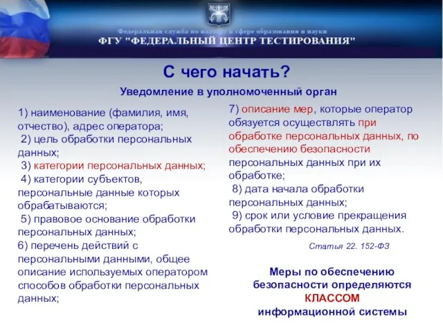 Уведомление в уполномоченный орган С чего начать? 1) наименование (фамилия, имя, отчество),