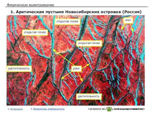 Физическое выветривание 1. Арктическая пустыня Новосибирских островов (Россия) Оглавление Параметры изображения открытая