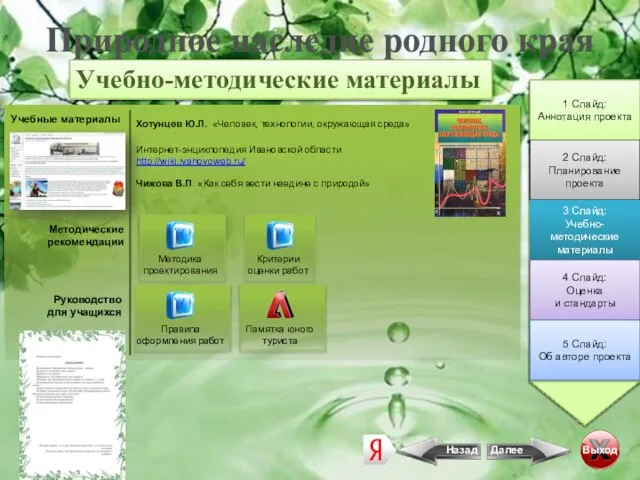 1 Слайд: Аннотация проекта 2 Слайд: Планирование проекта 3 Слайд: Учебно-методические материалы