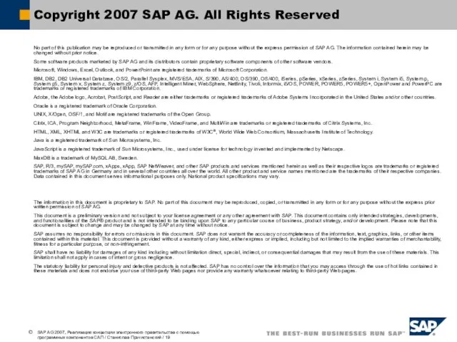 Copyright 2007 SAP AG. All Rights Reserved No part of this publication