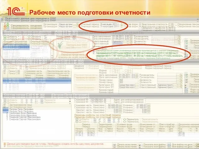 Рабочее место подготовки отчетности Основная задача рабочего места – подсказать пользователю следующее