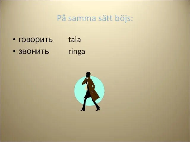 På samma sätt böjs: говорить tala звонить ringa