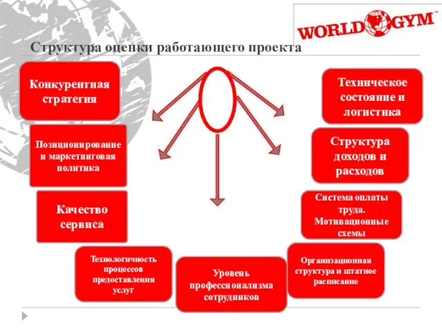 Структура оценки работающего проекта Конкурентная стратегия Техническое состояние и логистика Технологичность процессов