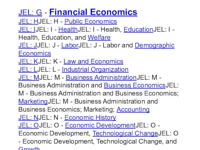 JEL: G - Financial Economics JEL: HJEL: H - Public Economics JEL: