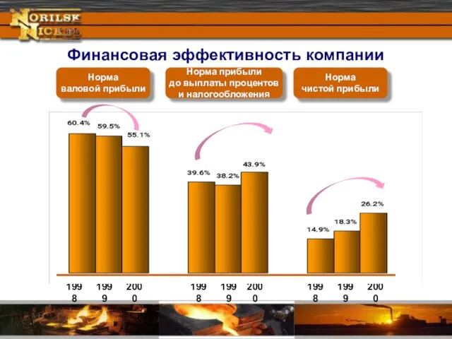 Финансовая эффективность компании Норма валовой прибыли Норма прибыли до выплаты процентов и